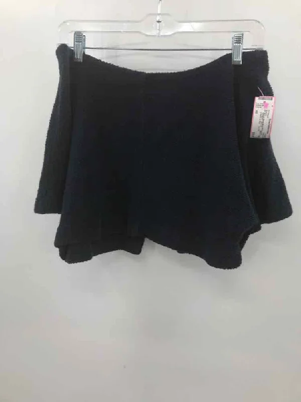 Pre-Owned FP Beach Navy Size XS Cropped Blouse Textured Cotton Blouse