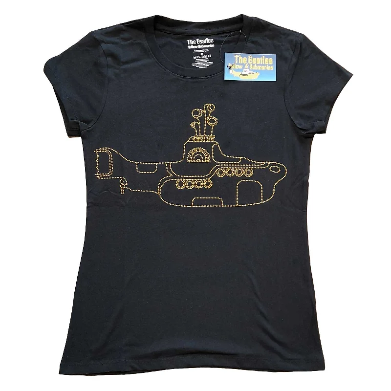 THE BEATLES T-Shirt for Ladies, Yellow Submarine-- Handmade Hand-knitted Hand-woven
