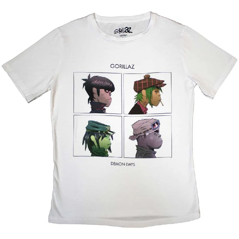 GORILLAZ Attractive Ladies T-Shirt, Demon Days-- Modern Contemporary Chic