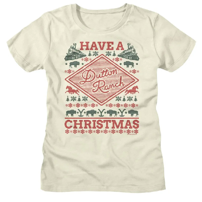 YELLOWSTONE T-Shirt, Dutton Ranch Christmas-- Spandex Blend Rayon Blend Denim Blend