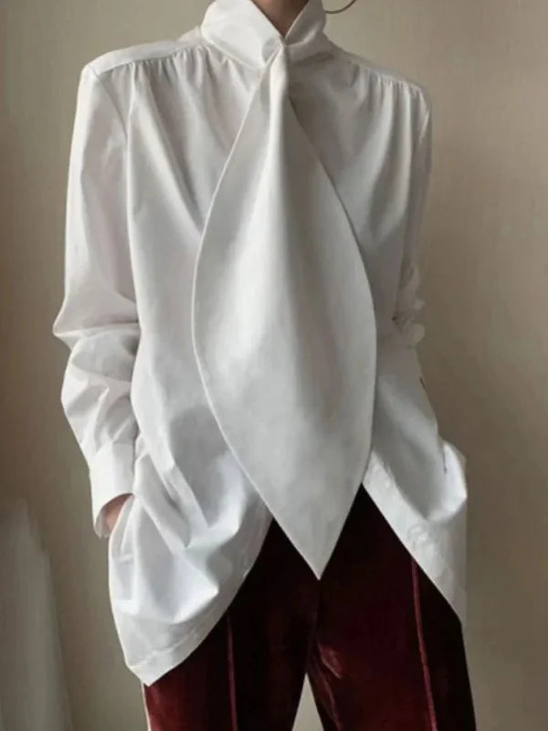 White Inspired Designer Oversize Tops Shirt Blouse XL 97213 Sleeveless Summer Blouse