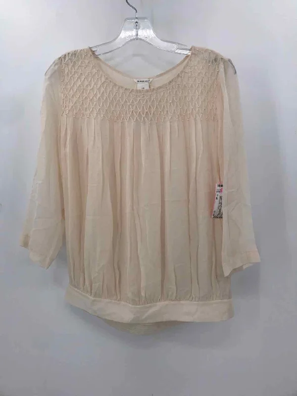 Pre-Owned Club Monaco Ivory Size Small Beaded Blouse Stylish Wrap Blouse