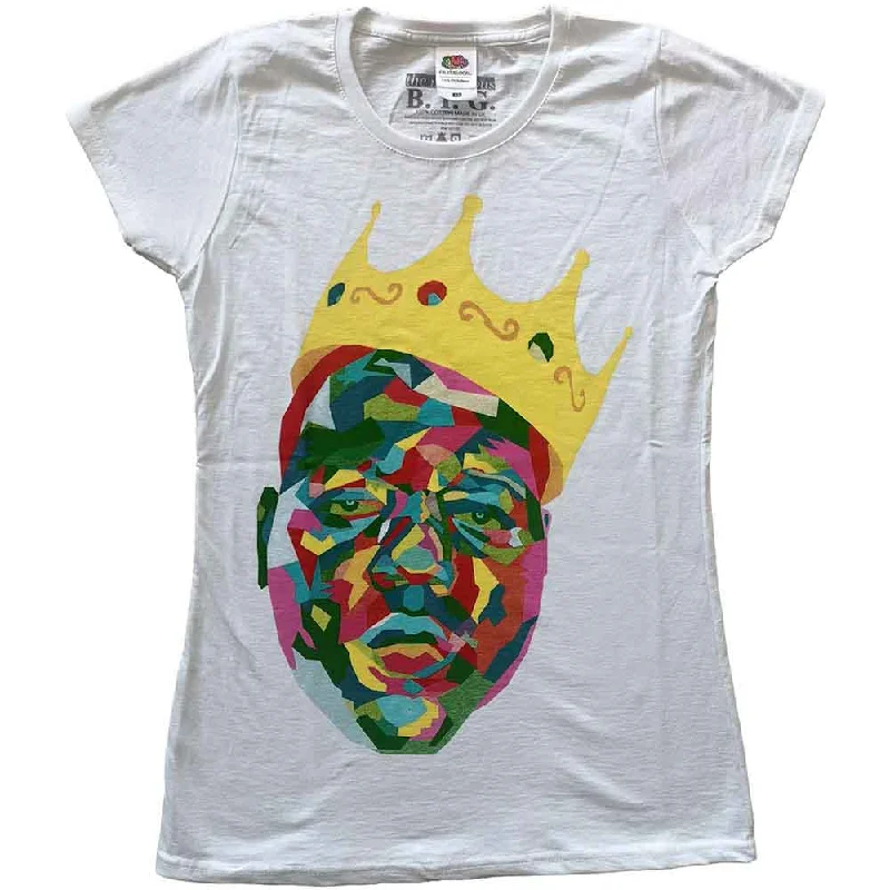 THE NOTORIOUS B.I.G. Attractive T-Shirt, Crown-- Striped Floral Plaid