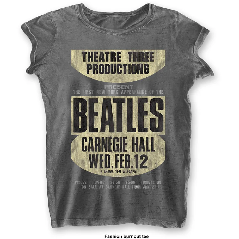 THE BEATLES T-Shirt for Ladies, Carnegie Hall-- Solid Color Striped Floral