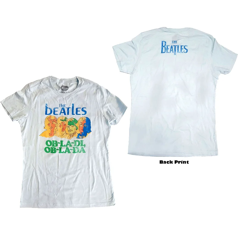 THE BEATLES T-Shirt for Ladies, Ob-la-di-- Collared Crew Neck Turtle Neck