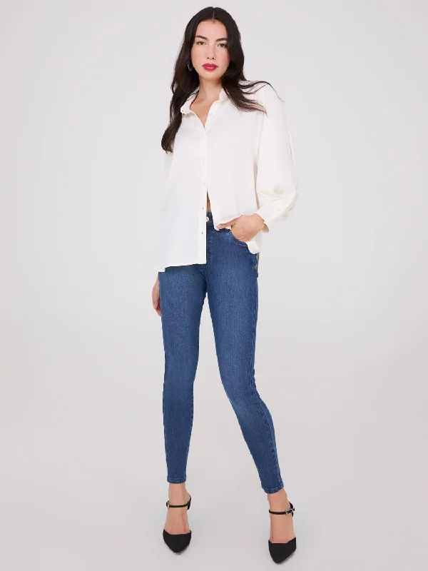 3/4 Dolman Sleeve Textured Blouse Lightweight Linen Blouse