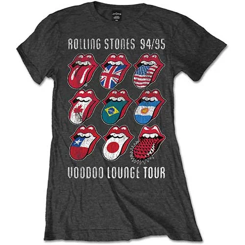 THE ROLLING STONES T-Shirt for Ladies, Voodoo Lounge Tongues-- Real Fur Shearling Chenille