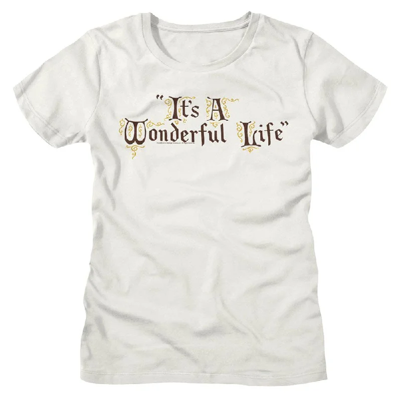 ITS A WONDERFUL LIFE T-Shirt for Ladies, Title Treatment-- Real Fur Shearling Chenille