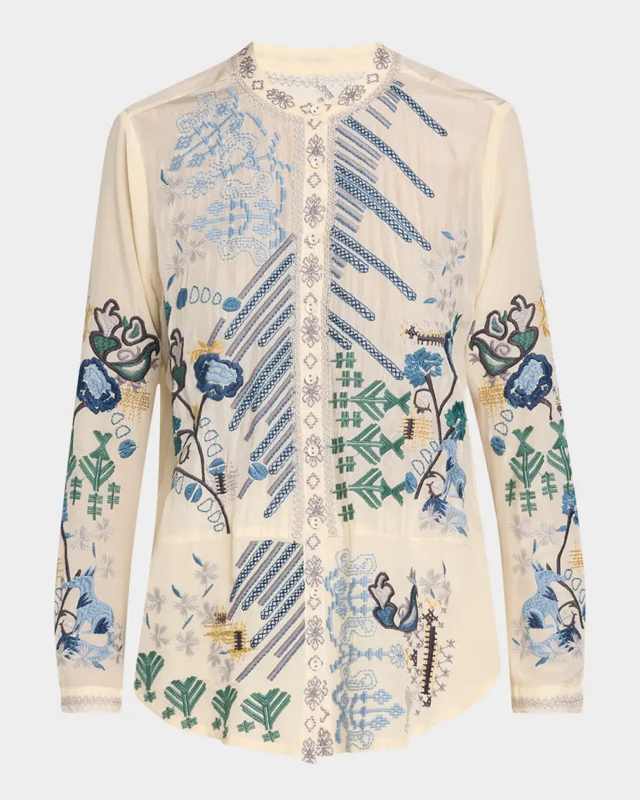 JOHNNY WAS SIRISHA BLOUSE High Neck Blouse