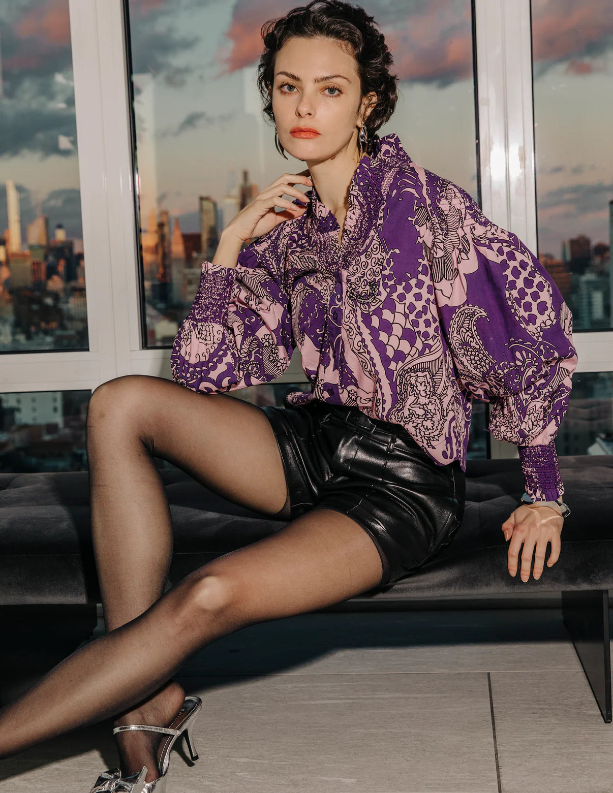 LOVE THE LABEL ZINNIA BLOUSE Embroidered Floral Blouse
