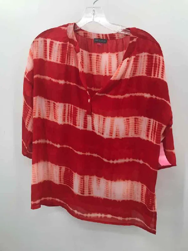 Pre-Owned Vince Camuto Red Size Small Blouse Lightweight Linen Blouse