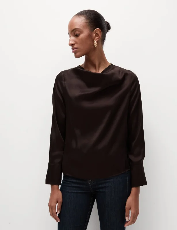 Cowl Neck Blouse Classic Minimalist Blouse