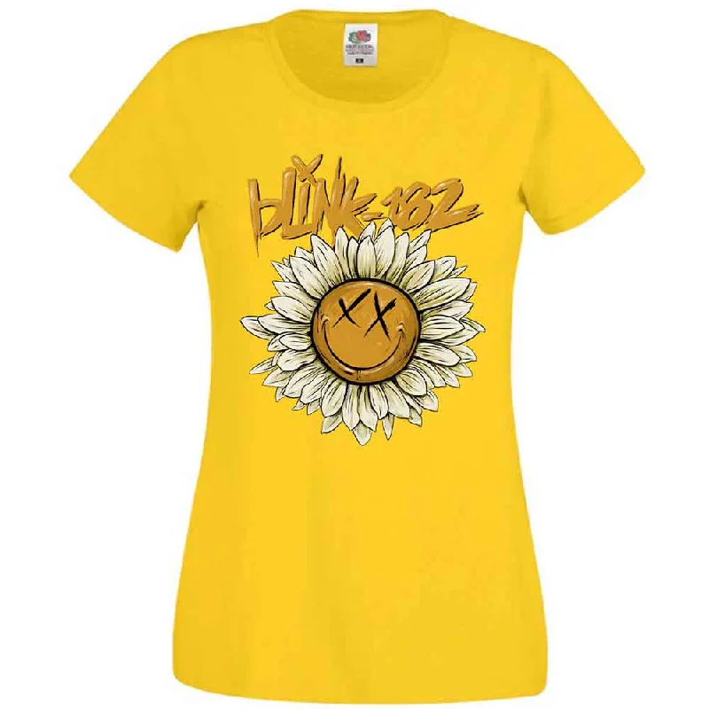 BLINK-182 Attractive T-Shirt, Sunflower-- Beaded Sequined Faux Fur
