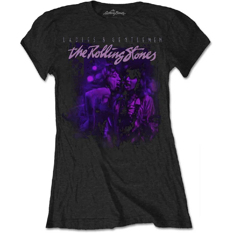 THE ROLLING STONES T-Shirt for Ladies, Mick & Keith Together-- Terry Blend Velvet Blend Canvas Blend