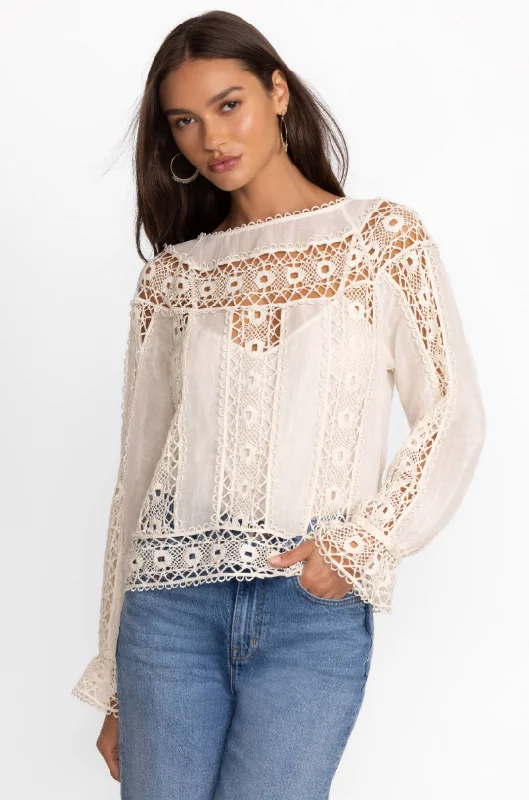 JOHNNY WAS DANILA LACE BLOUSE Peter Pan Blouse