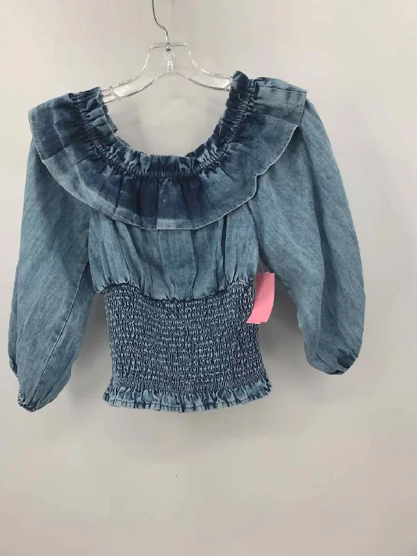 Pre-Owned Venus Blue Size 4 Blouse Soft Pastel Blouse