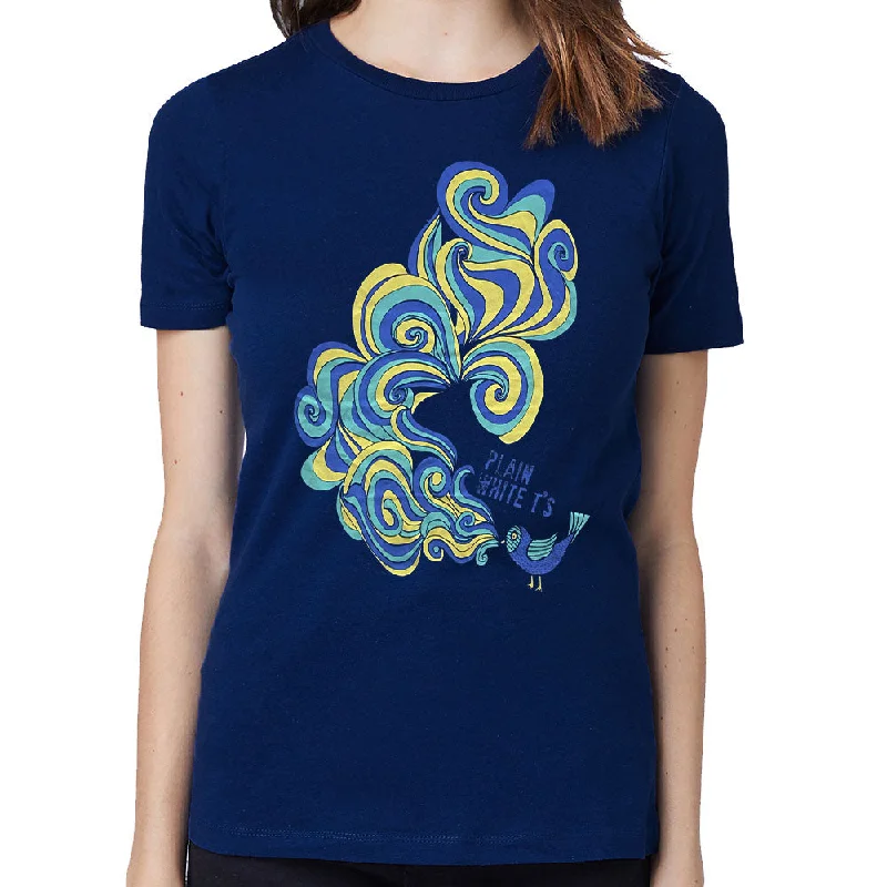 PLAIN WHITE T's Ladies T-Shirt, Bird-- Mesh Blend Leather Blend Suede Blend