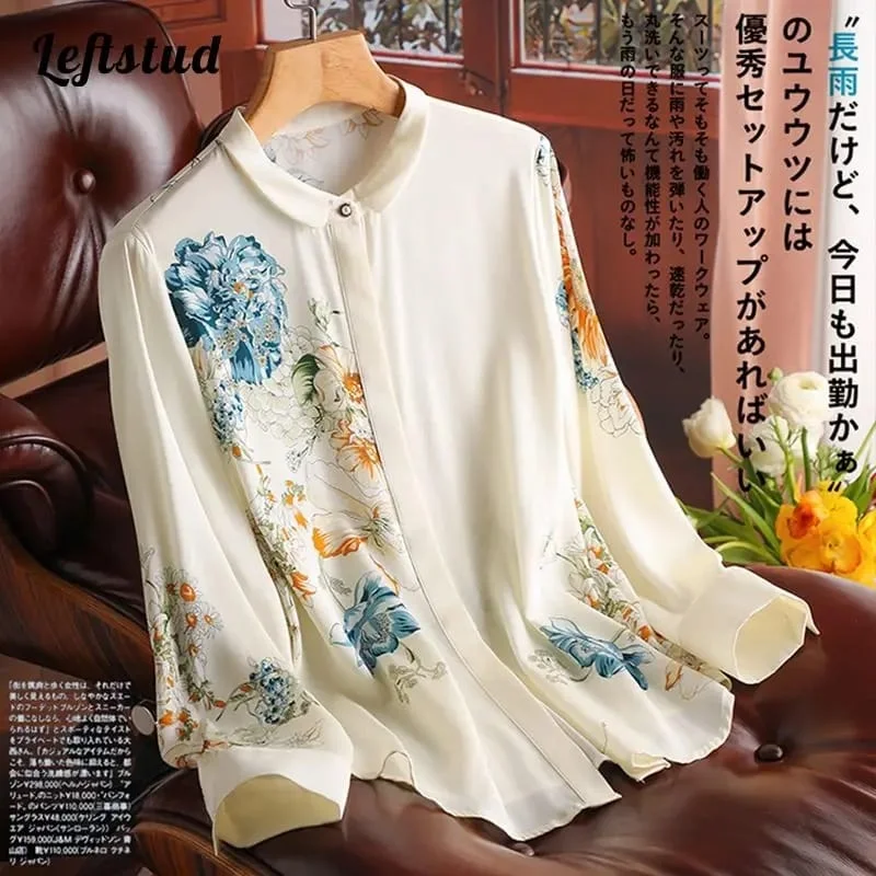 Flower Print Casual Loose Blouse Shirts 3XL S5001222 Chic Off-Shoulder Blouse