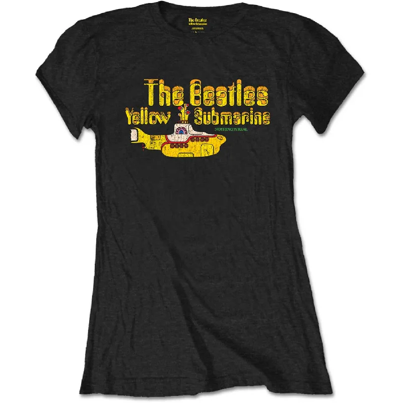 THE BEATLES T-Shirt for Ladies, Nothing Is Real-- Zippered Front Buttoned Front Snap Front