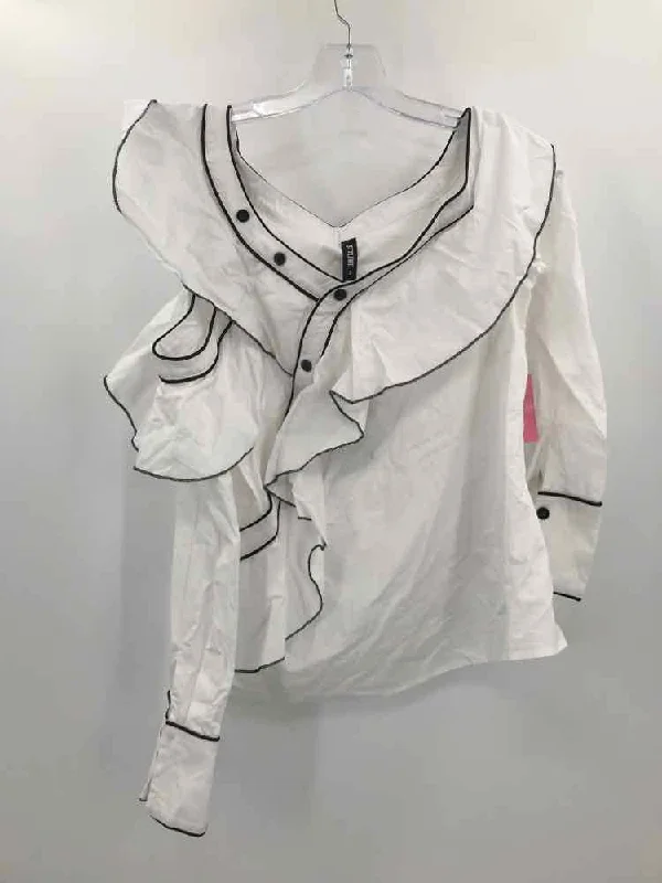 Pre-Owned StyleWe White Size Small Long Sleeve Blouse Everyday Stylish Blouse