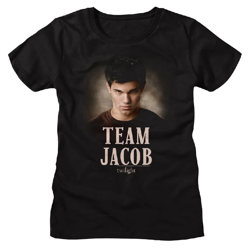 Women Exclusive TWILIGHT T-Shirt, Team Jacob-- Satin Fabric Silk Fabric Chiffon Fabric