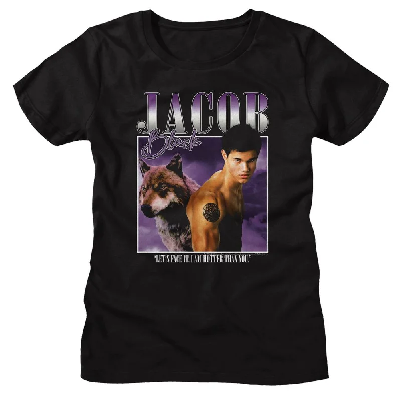 Women Exclusive TWILIGHT T-Shirt, Two Images Jacob-- Rayon Velvet Corduroy
