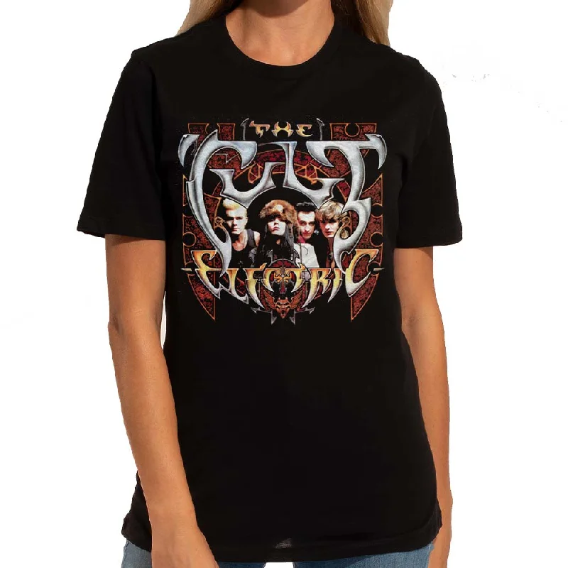 THE CULT Ladies T-Shirt, Electric Album-- Beaded Sequined Faux Fur