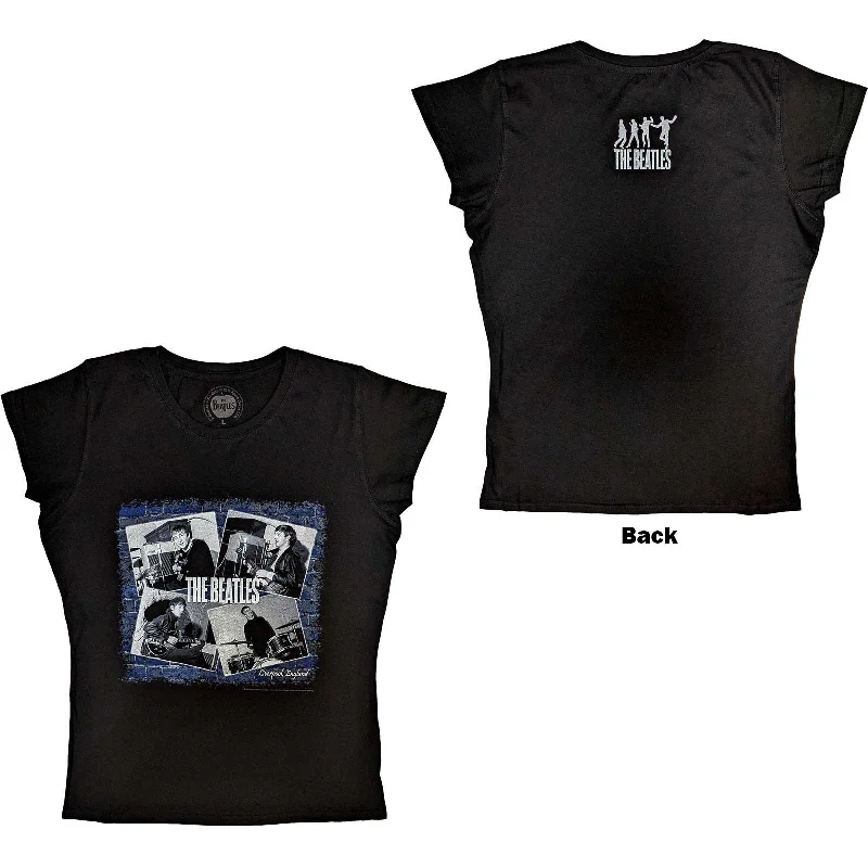 THE BEATLES T-Shirt for Ladies, At The Cavern-- Hooded Caped Shawl Collar