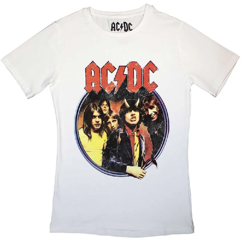 AC/DC Attractive T-Shirt, Highway To Hell Circle-- Mesh Fabric Canvas Fabric Denim Fabric