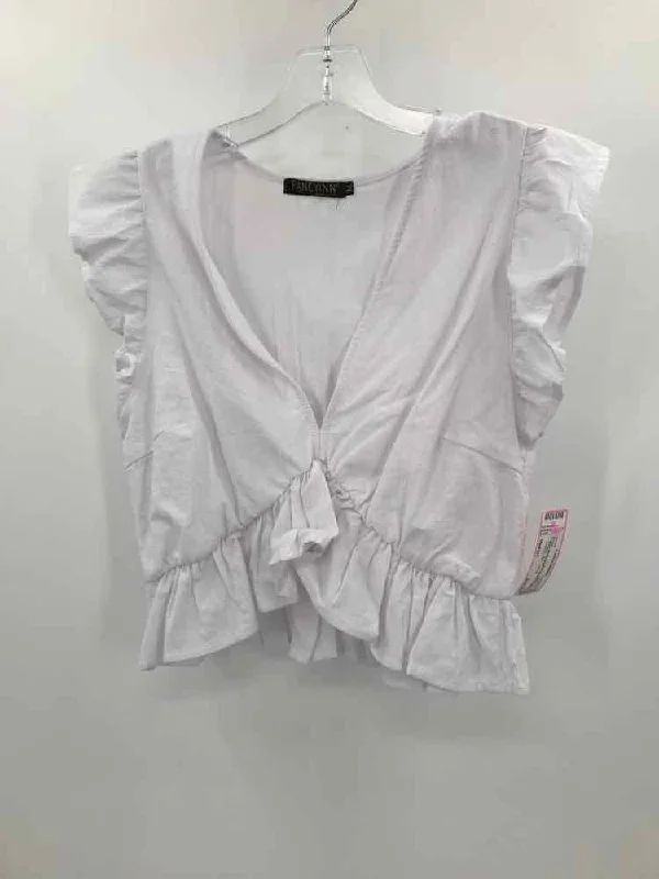 Pre-Owned Fanyinn White Size Medium Blouse Delicate Bow Blouse