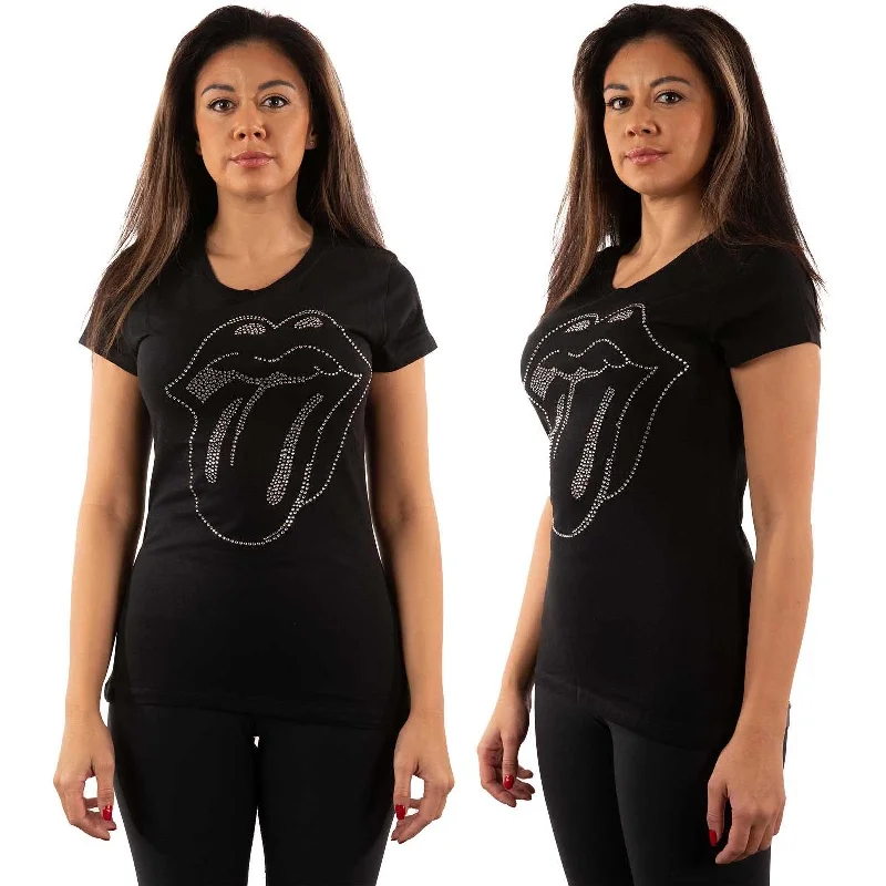 THE ROLLING STONES T-Shirt for Ladies, Tongue-- Striped Floral Plaid