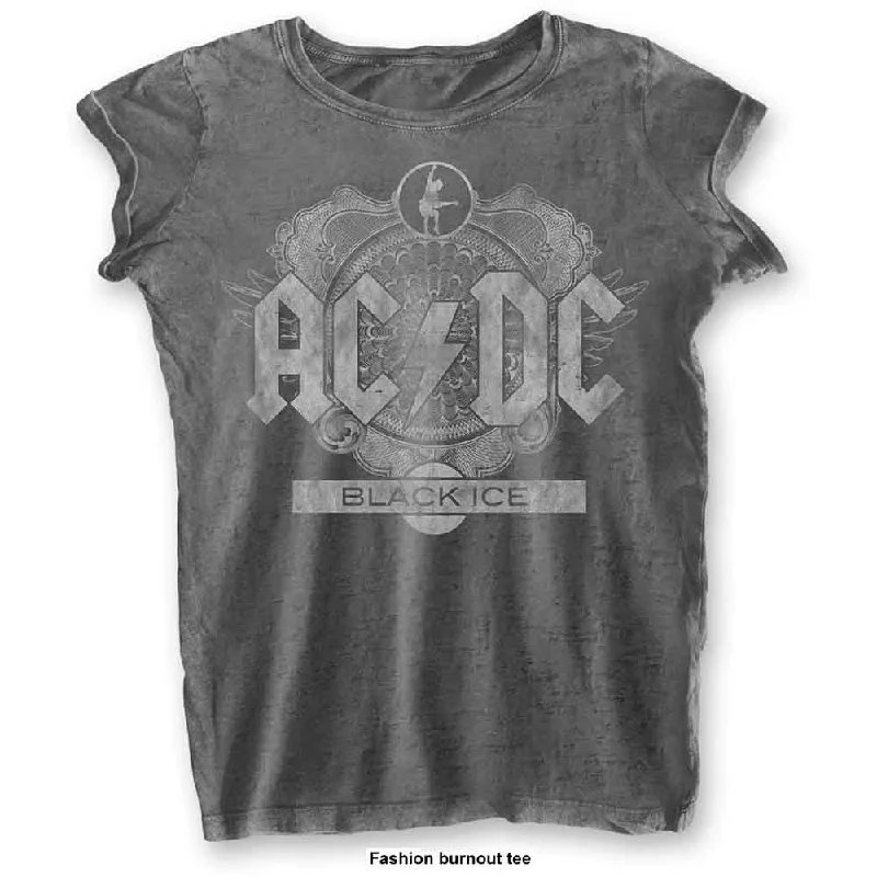 AC/DC Attractive T-Shirt, Black Ice-- Cashmere Blend Cotton Blend Poly Blend