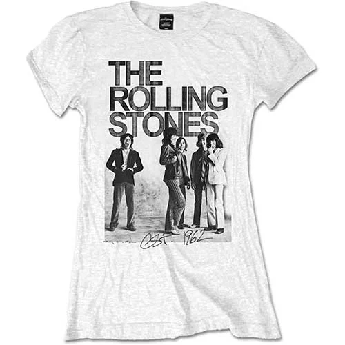 THE ROLLING STONES T-Shirt for Ladies, Est. 1962 Group Photo-- Collared Crew Neck Turtle Neck