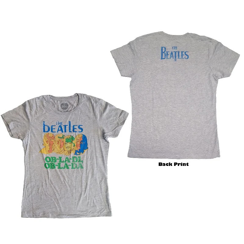 THE BEATLES T-Shirt for Ladies, Ob-la-di-- Notch Collar Peter Pan Collar Cowl Neck