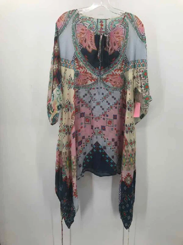 Pre-Owned Johnny Was Pink Size Large Tunic Blouse Bell Sleeve Blouse