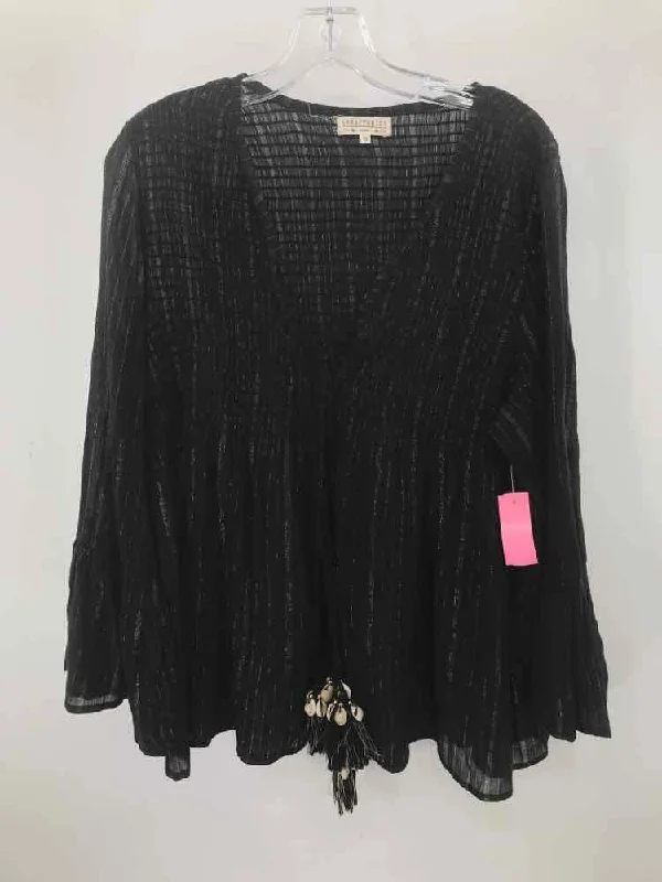Pre-Owned LARAETHNICS Black Size One Size Long Sleeve Blouse Peter Pan Collar Blouse