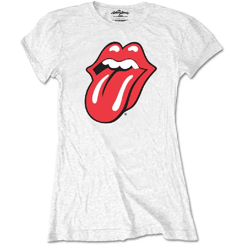 THE ROLLING STONES T-Shirt for Ladies, Classic Tongue -- Basic T-Shirt Crew Neck Short Sleeve