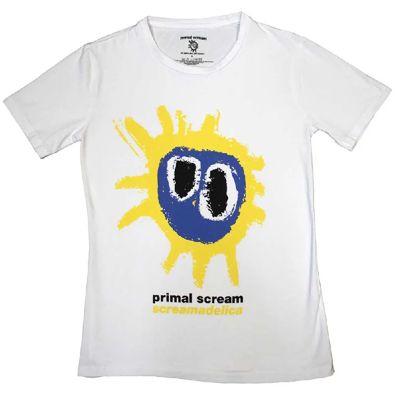 PRIMAL SCREAM Attractive Ladies T-Shirt, Screamadelica-- Ribbed T-Shirt High Neck Heavyweight