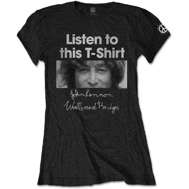 JOHN LENNON T-Shirt for Ladies, Listen Lady-- Elegant Classic Vintage