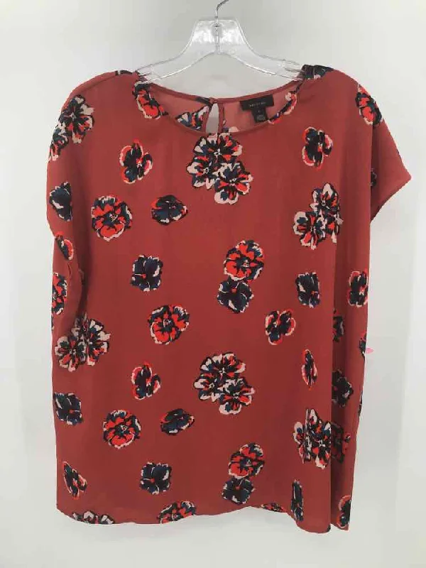 Pre-Owned Halogen Brown Size Large Floral Blouse Polished Work Blouse