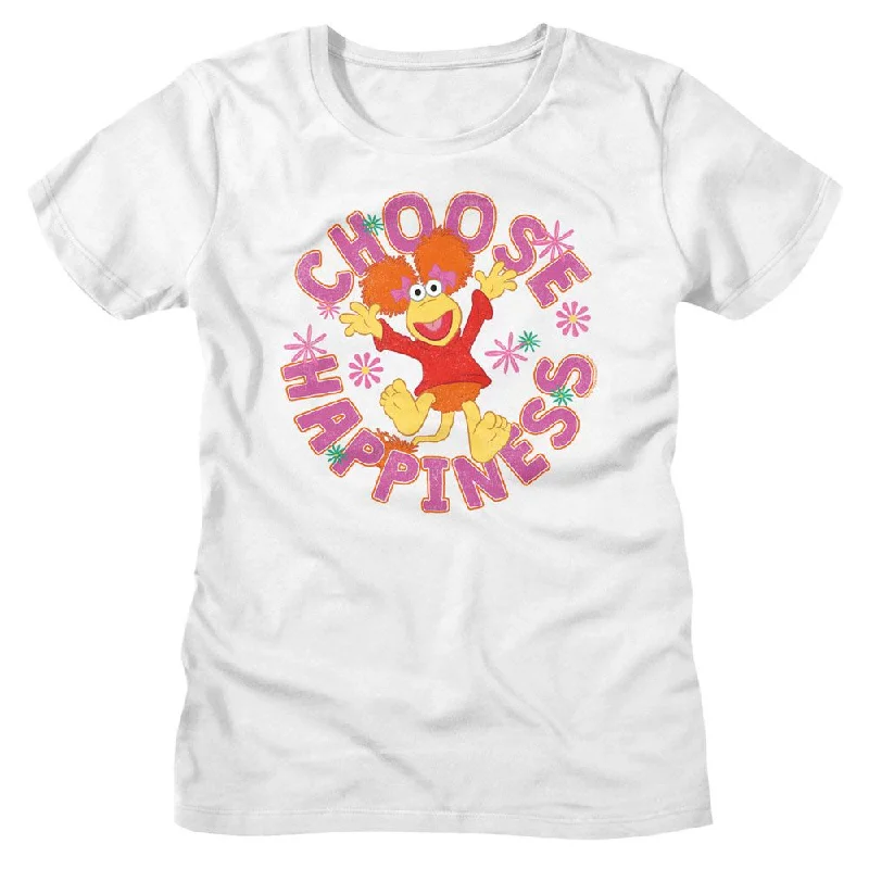 FRAGGLE ROCK T-Shirt, Choose Happiness-- Front Pockets Side Pockets Patch Pockets