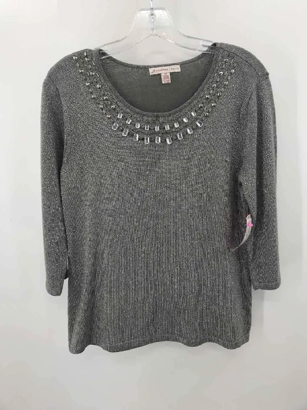 Pre-Owned JM Collection Silver Size Small P Blouse Classic Minimalist Blouse