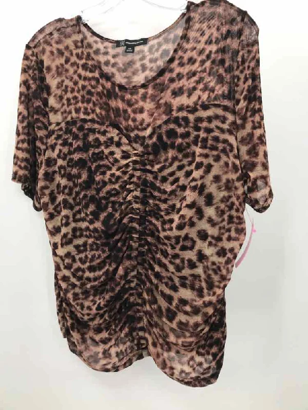 Pre-Owned INC Brown Size XXL Blouse Polished Work Blouse