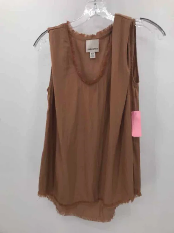 Pre-Owned Industry Brown Size Medium Blouse Sheer Mesh Blouse