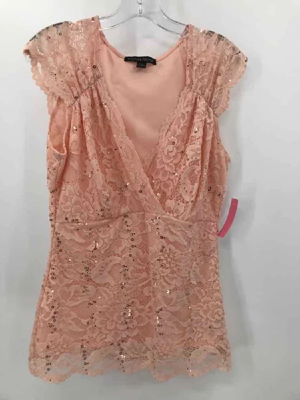 Pre-Owned Boston Proper Pink Size Small Lace Blouse Smart Business Blouse