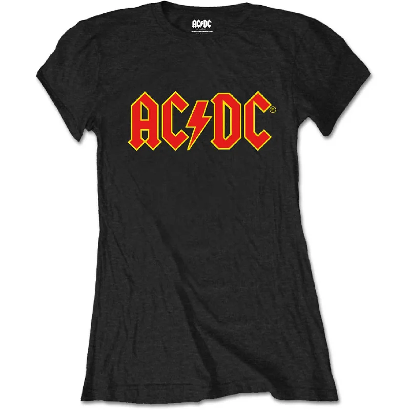 AC/DC Attractive T-Shirt, Logo-- Fleece Fabric Down Fabric Feather Fabric