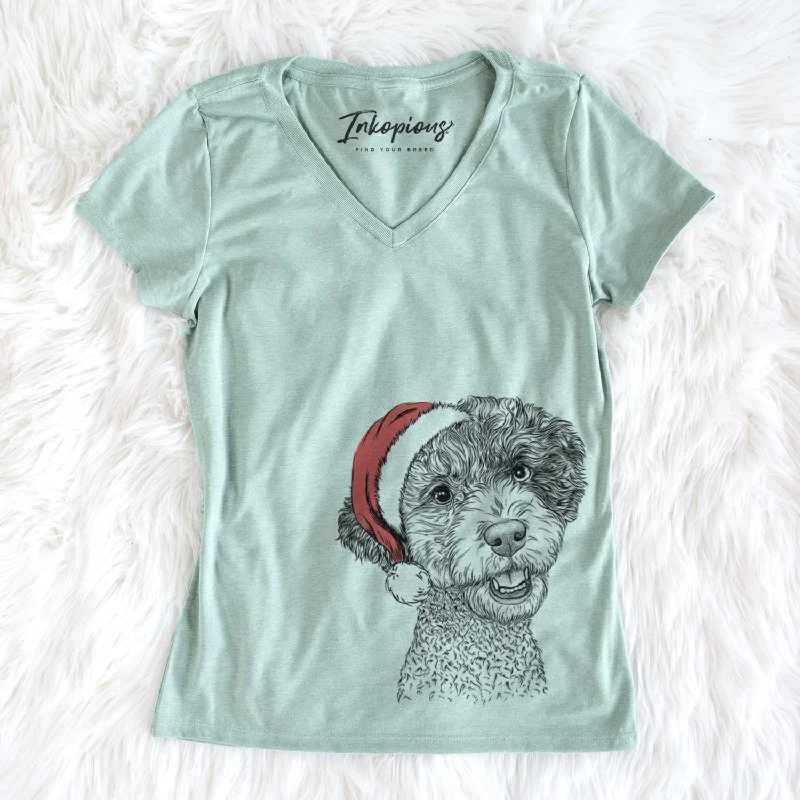 Santa Skipper the Twoodle - Women's V-neck Shirt-- Layered Multi-layer Single Layer