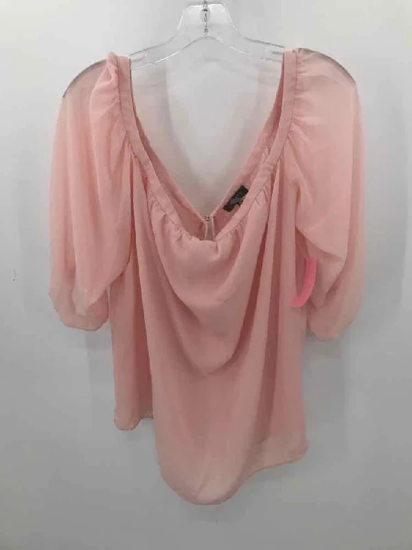 Pre-Owned 1.State Pink Size Medium Blouse Stretchy Fitted Blouse