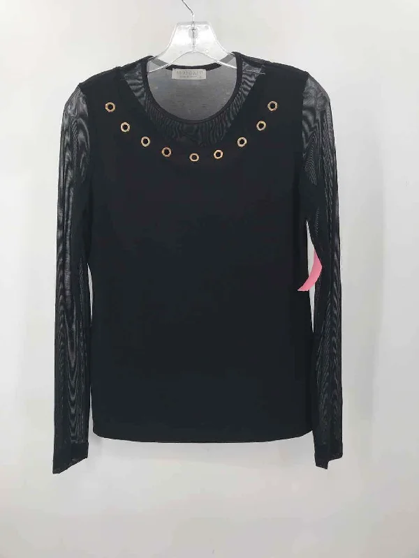 Pre-Owned Anatomie Black Size Small Blouse Floral Chiffon Blouse