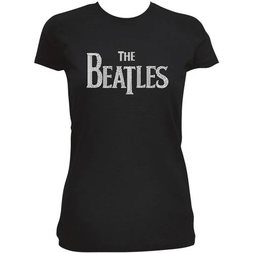 THE BEATLES T-Shirt for Ladies, Drop T Logo-- Real Fur Shearling Chenille